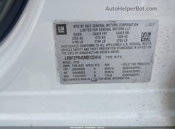 LRBFZPR45MD122414 2021 BUICK ENVISION Белый Вид подкапотного пространства