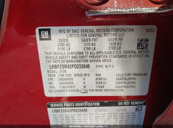 LRBFZSR42PD233848 2023 BUICK ENVISION Red Вид підкапотного простору