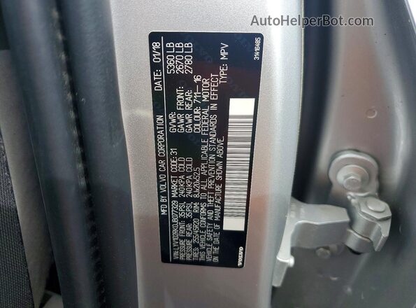 LYV102RK0JB077329 2018 VOLVO XC60 Silver 