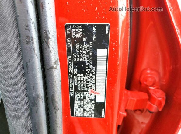 LYV102RM0KB284015 2019 VOLVO XC60 Red 