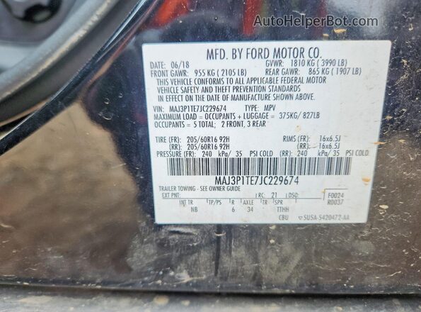 MAJ3P1TE7JC229674 2018 FORD ECOSPORT Black 
