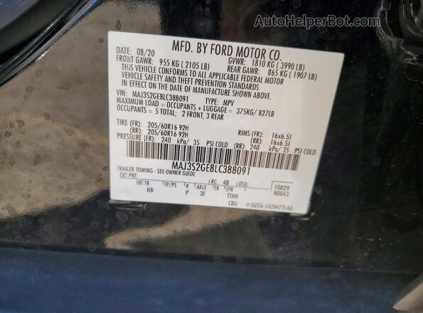 MAJ3S2GE8LC388091 2020 FORD ECOSPORT Black VIN կոդի պիտակի տեսք