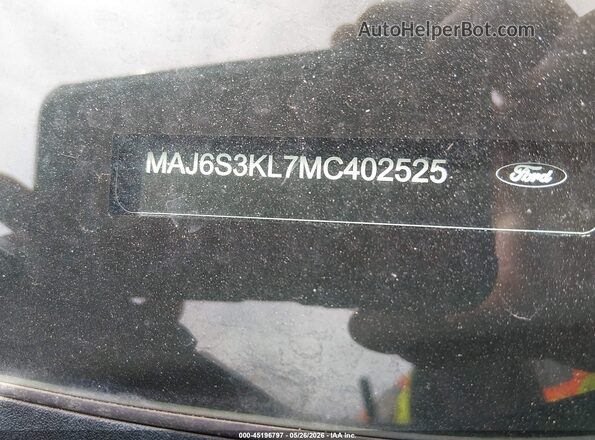 MAJ6S3KL7MC402525 2021 FORD ECOSPORT Black Widok komory silnika