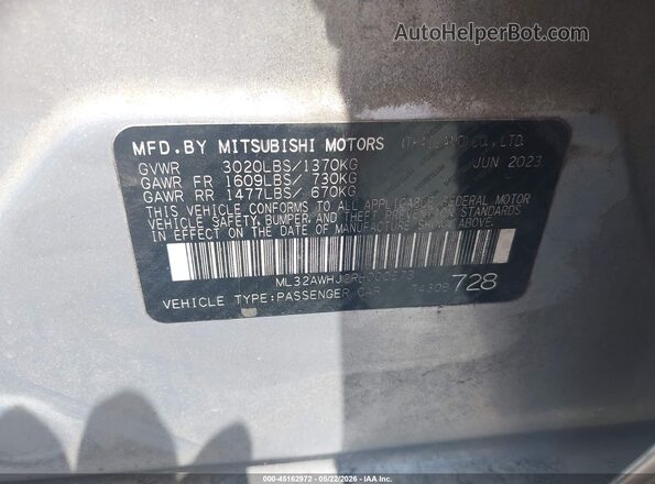 ML32AWHJ2RH000573 2024 MITSUBISHI MIRAGE Silver Widok komory silnika