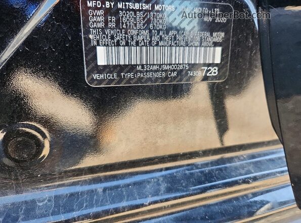 ML32AWHJ5MH002875 2021 MITSUBISHI MIRAGE Black 
