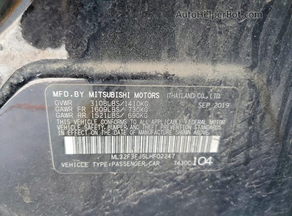 ML32F3FJ5LHF02247 2020 MITSUBISHI MIRAGE Черный 