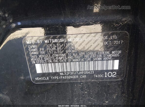 ML32F3FJ7JHF05423 2018 MITSUBISHI MIRAGE G4 Черный Вид подкапотного пространства