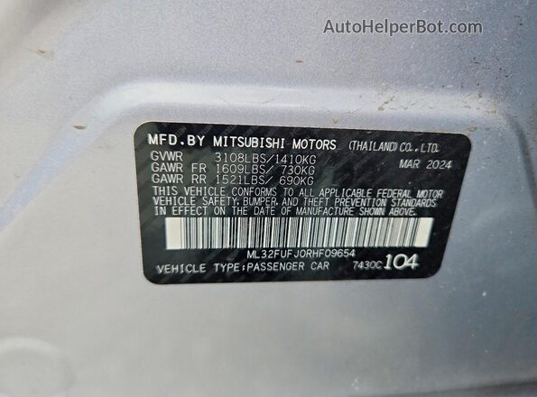 ML32FUFJ0RHF09654 2024 MITSUBISHI MIRAGE Silver 