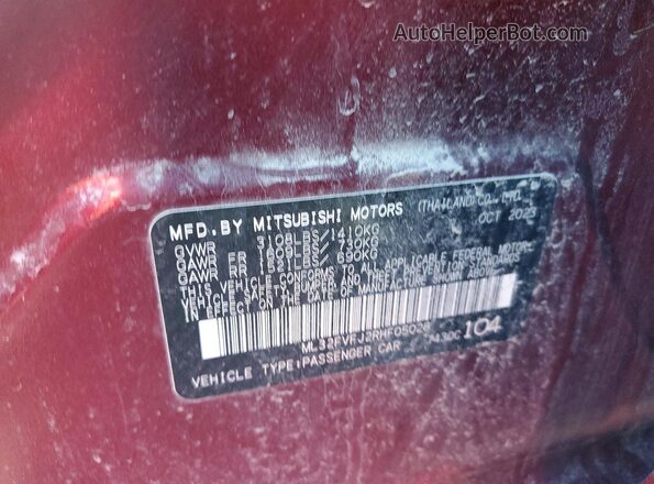ML32FVFJ2RHF05028 2024 MITSUBISHI MIRAGE Red 