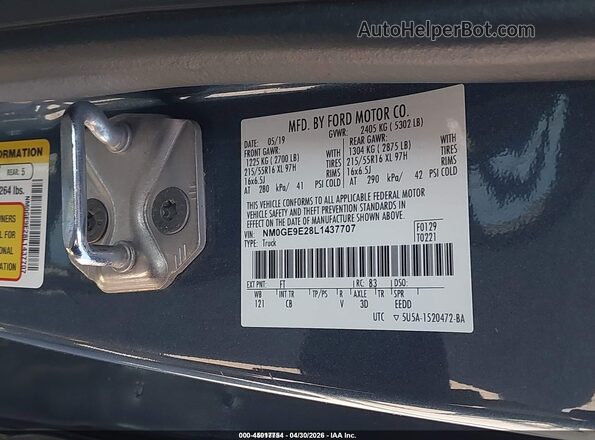 NM0GE9E28L1437707 2020 FORD PASSENGER Синий 