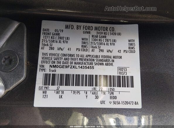 NM0GE9F2XL1435455 2020 FORD PASSENGER Серый 