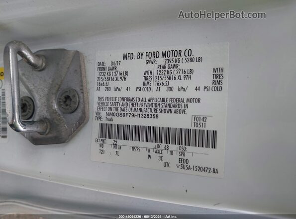 NM0GS9F79H1328358 2017 FORD TRANSIT CONNECT White Engine compartment view