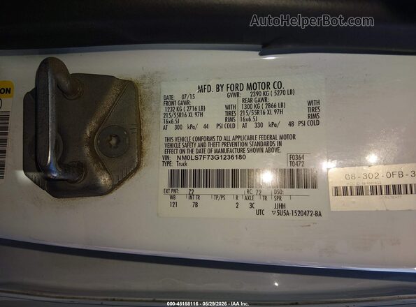 NM0LS7F73G1236180 2016 FORD TRANSIT CONNECT White Շարժիչի բաժամունքի տեսք