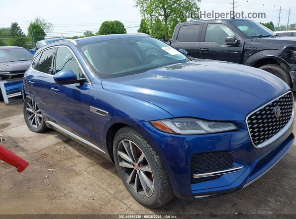 SADCJ2EX1NA702930 2022 JAGUAR F-PACE Синий Вид задней части салона