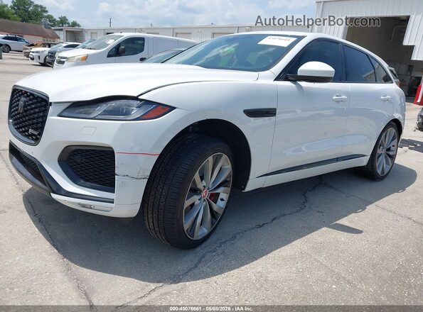 SADCT2FU9NA693439 2022 JAGUAR F-PACE White წინა მარცხენა ხედი სამი მეოთხედიდან