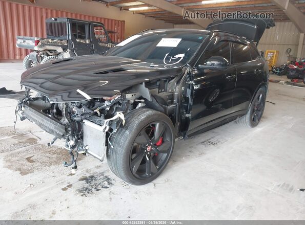 SADCZ2EE3NA697768 2022 JAGUAR F-PACE Black Առջևի ձախ երեք քառորդ տեսարան
