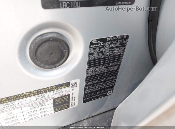 SADCZ2EE7MA688828 2021 JAGUAR F-PACE Silver Вид підкапотного простору