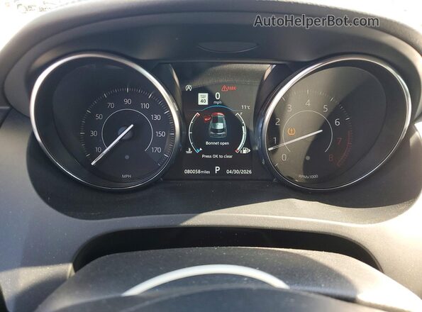 SADFJ2FX5K1Z51433 2019 JAGUAR E-PACE Silver Instrument cluster view