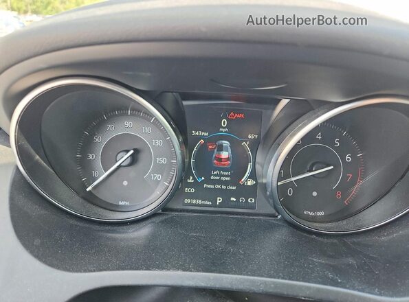 SADFK2FX7J1Z05694 2018 JAGUAR E-PACE White Widok zestawu wskaźników