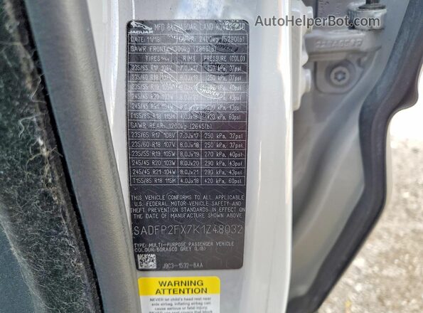 SADFP2FX7K1Z48032 2019 JAGUAR E-PACE Gray Շարժիչի բաժամունքի տեսք