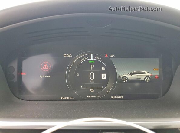 SADHD2S15K1F68757 2019 JAGUAR I-PACE Gray Սարքավորումների վահանակի տեսք