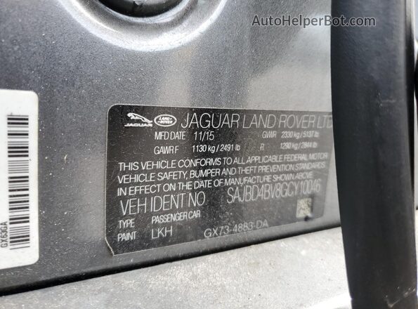 SAJBD4BV8GCY10046 2016 JAGUAR XF Gray Widok komory silnika
