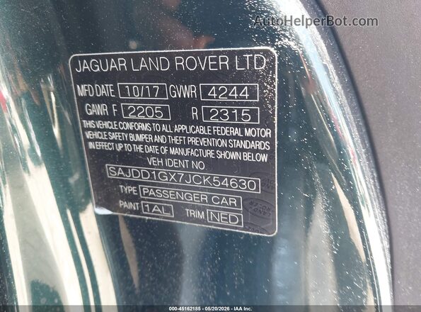 SAJDD1GX7JCK54630 2018 JAGUAR F-TYPE Green Вид підкапотного простору