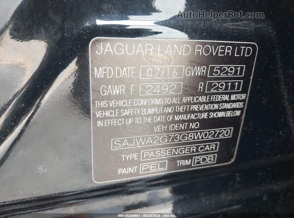 SAJWA2G73G8W02720 2016 JAGUAR XJ Черный Вид подкапотного пространства