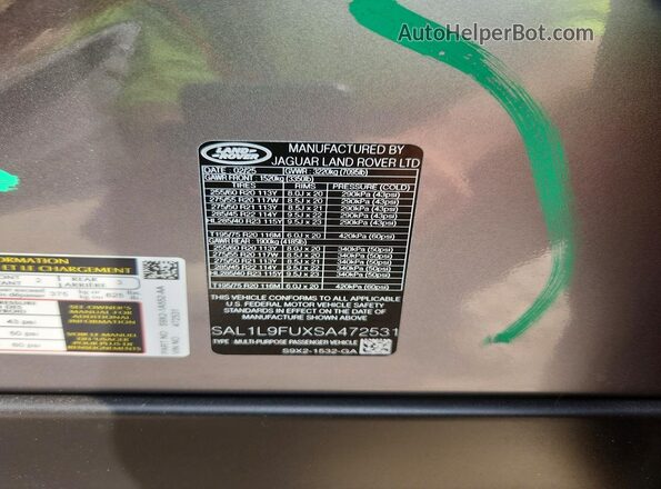 SAL1L9FUXSA472531 2025 LAND ROVER RANGE Gray 