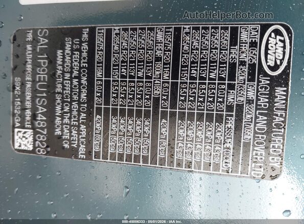 SAL1P9EU1SA487828 2025 LAND ROVER RANGE ROVER SPORT Teal Engine compartment view