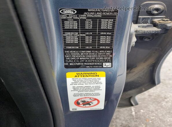SALCL2FXXPH335775 2023 LAND ROVER DISCOVERY Blue 360 interior view
