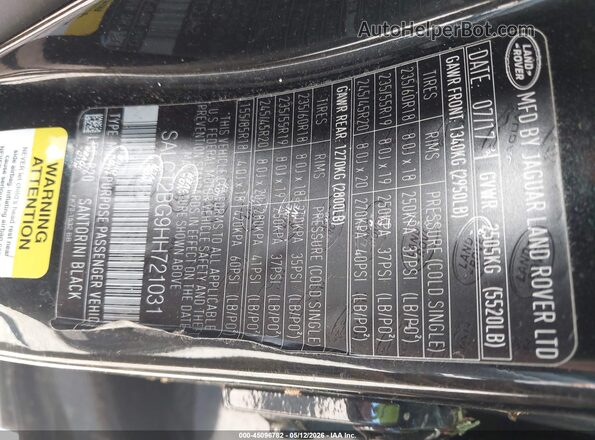 SALCT2BG9HH721031 2017 LAND ROVER DISCOVERY SPORT Черный Вид подкапотного пространства