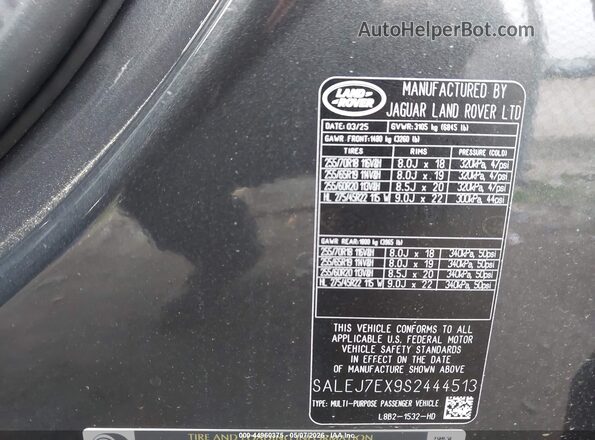 SALEJ7EX9S2444513 2025 LAND ROVER DEFENDER Gray 