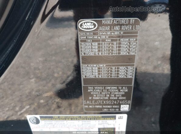 SALEJ7EX9S2474658 2025 LAND ROVER DEFENDER Black 
