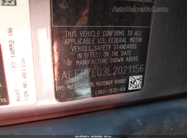 SALEP7EU3L2021156 2020 LAND ROVER DEFENDER Gray Widok komory silnika