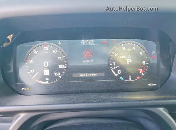 SALEWERE9N2064378 2022 LAND ROVER DEFENDER Black Вид щитка приладів