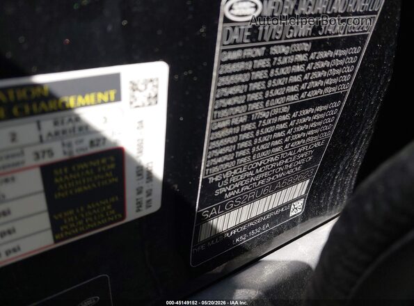 SALGS2RU6LA589623 2020 LAND ROVER RANGE ROVER Black Вид підкапотного простору