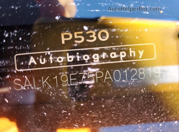 SALK19E75PA012819 2023 LAND ROVER RANGE Black Vista de la etiqueta del VIN