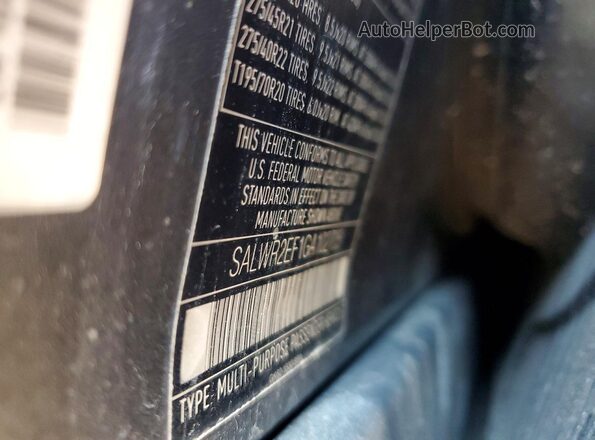 SALWR2EF1GA102705 2016 LAND ROVER RANGE Серый Панорамный вид салона 360°