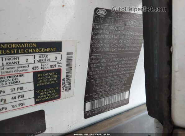 SALWR2KF8GA638216 2016 LAND ROVER RANGE ROVER SPORT White Vista del compartimento del motor