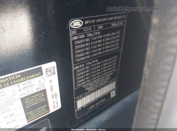 SALWR2RV7KA419897 2019 LAND ROVER RANGE ROVER SPORT Black Widok komory silnika