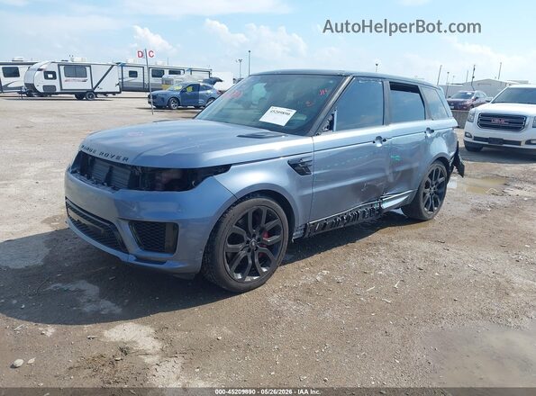 SALWR2SE0LA713749 2020 LAND ROVER RANGE ROVER SPORT Blue Առջևի ձախ երեք քառորդ տեսարան