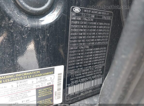 SALYL2RX0JA734809 2018 LAND ROVER RANGE ROVER VELAR Black Vista del compartimento del motor