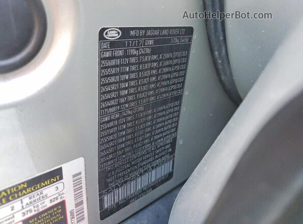 SALYL2RX1JA736889 2018 LAND ROVER RANGE Silver 