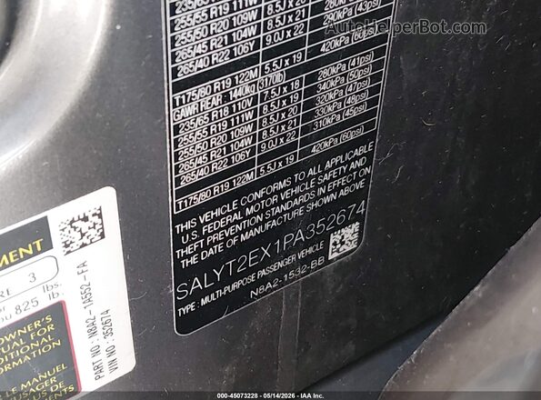 SALYT2EX1PA352674 2023 LAND ROVER RANGE ROVER VELAR Gray Engine compartment view
