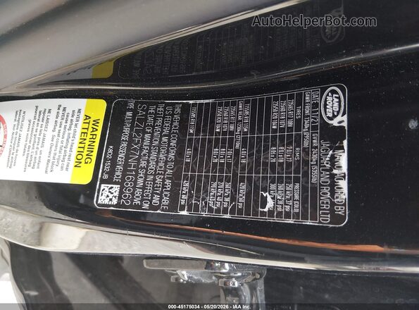 SALZL2FX7NH168962 2022 LAND ROVER RANGE ROVER EVOQUE Black 