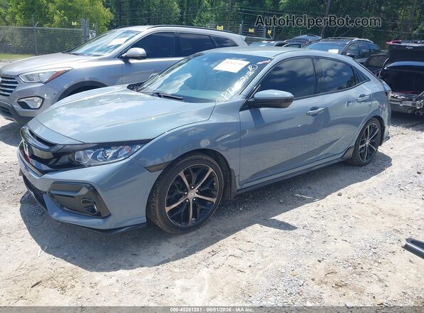 SHHFK7H48MU230007 2021 HONDA CIVIC Light Blue წინა მარცხენა ხედი სამი მეოთხედიდან