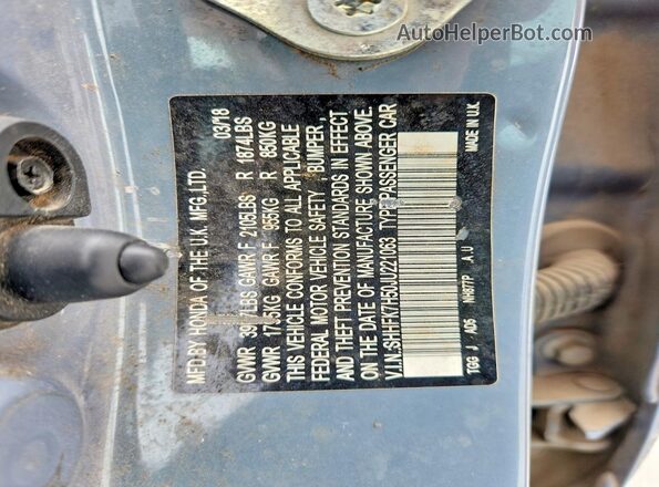SHHFK7H50JU221063 2018 HONDA CIVIC Blue 
