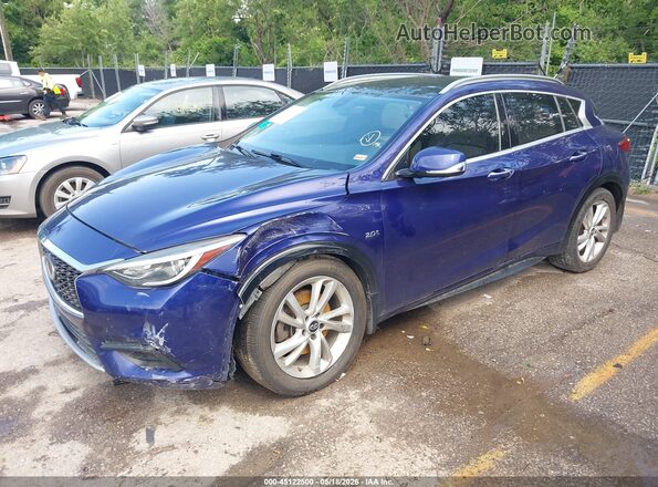 SJKCH5CPXKA007723 2019 INFINITI QX30 Blue წინა მარცხენა ხედი სამი მეოთხედიდან