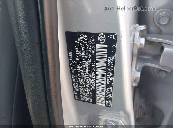 VNKKTUD32GA057856 2016 TOYOTA YARIS Silver Вид підкапотного простору